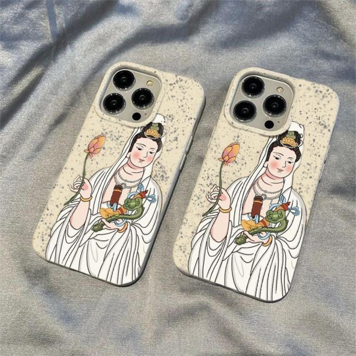 สำหรับ-iphone-เคสโทรศัพท์-tpu-ให้เราปลอดภัย-for-iphone-14-13-12-mini-11pro-max-plus-xr-x-xs-max-se-2020-7-8-plus-wheat-material-case-ลายอวโลกิเตศวร-ป้องกันรอยขีดข่วน