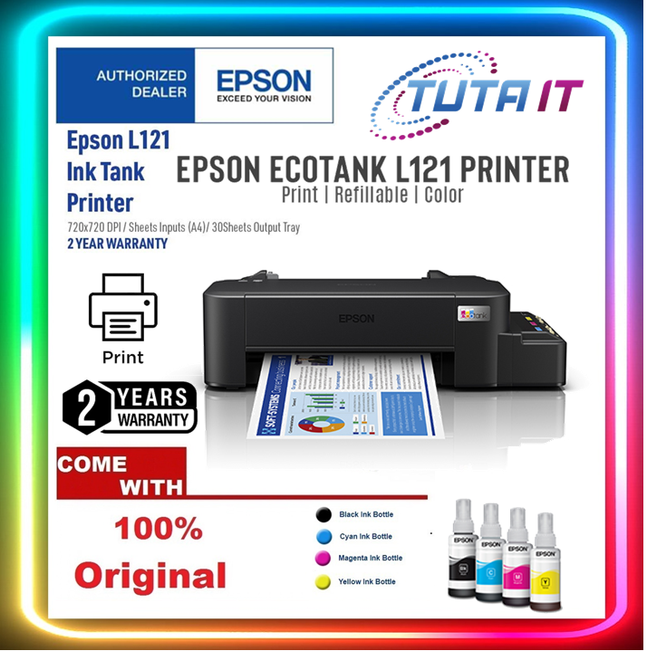 Epson Ecotank L121 A4 Ink Tank Printer C11cd76501 Epson Ecotank L1210single Functiona4 Ink 7131
