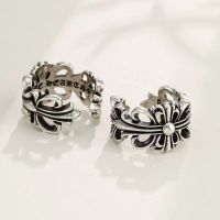 Chrome Hearts1✑✿♞ Tide brand cross ring copper silver-plated retro trendy men and women high version couple ring