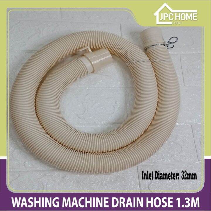 1.3M Washing Machine Drain Hose Rubberized with Clamp 32mm Inlet