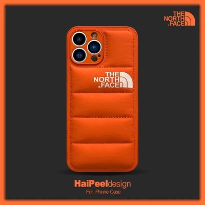 【High quality】 Tide brand north face down jacket 14ProMax mobile phone case couple new style suitable for iPhone14Plus winter simple 13 men and women 12Pro protective cover skin feeling 11 orange xsmax silver x blue