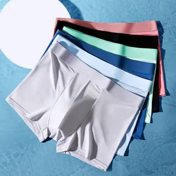 Men's Ice Silk Boxer Briefs, Summer Thin Breathable Comfortable Seamless  Underwear, 1pc