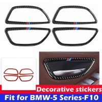 Car Door Switch Handle Frame Trim Real Carbon Fiber Sticker Fit For BMW 5 Series F10 2011 2017 Performance Car Accessories