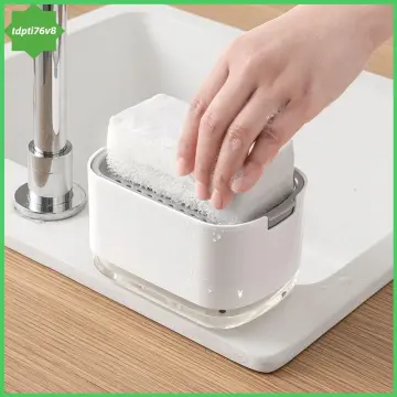 1pc Kitchen Dishwashing Detergent Dispenser With Automatic Press-type Liquid  Output Container, Scrubber Soap Dispenser