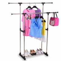 ราวตากผ้า Garment rack Wardrobe drying rack sin ราวแขวนผ้า บาร์คู่ ราวแขวนผ้ามีล้อ