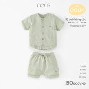 Bộ cài thẳng cộc Nous caro nhỏ cho bé trai, bé gái Size 3-18M