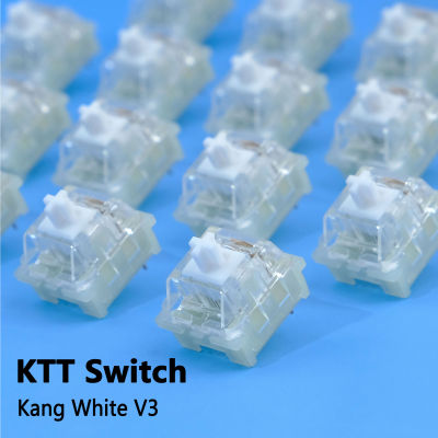 KTT Kang สวิตช์ปุ่มคีย์บอร์ด V3สีขาวเหมาะสำหรับ3Pin เล่นเกมแบบเชอร์รี่ RGB SMD แบบกำหนดเองได้กับสวิตช์ MX