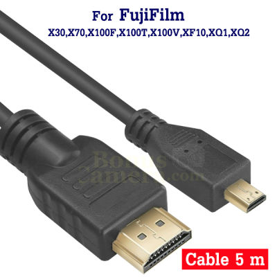 สาย HDMI ยาว 5m  ต่อกล้องฟูจิ X30,X70,X100F,X100T,X100V,XF10,XQ1,XQ2 เข้ากับ HD TV,Monitor FujiFilm cable