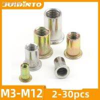 JUIDINTO 2-30pcs Blind Rivet Nut Stainless Steel Rivnut M3 M4 M5 M6 M8 M10 M12 Zinc Plated Threaded Inserts for Housings Panels