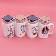 Ly sứ giữ nhiệt cao cấp, Ly sứ có nắp tráng gương có tay cầm