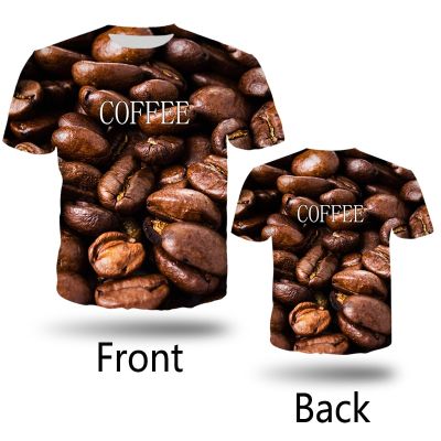 Fashion 3D Printing T Shirts Men Coffee Beans T Shirt Unisex Harajuku Hip Hop Streetwear Design Tshirt Tops HX623