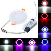 LED Panel light Round 6W - 24W 3 Model LED Lamp Double Color Downlight RGB &amp; whitewarm Ceiling Recessed with Remote Control