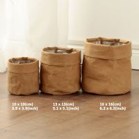 Washable Kraft Paper Flowerpot Desktop Flower Reuseable Multifunction Storage Bag Pot Container Flowerpot Succulents Planter Pot