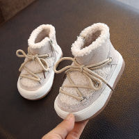 2022 New Winter Children Snow Boots Wool Girls Boots Plush Boy Warm Shoes Fashion Kids Boots Zipper Baby Toddler Shoes Sneakers