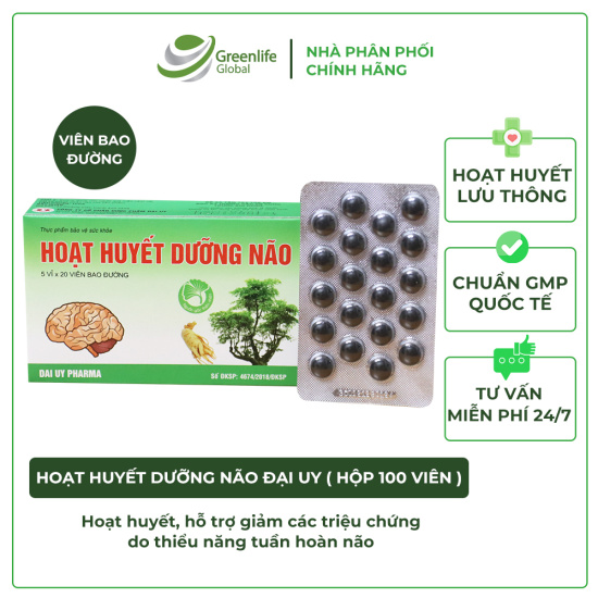 Hoat huyết dưỡng não - đại uy hộp 5 vỉ x 20 viên - ảnh sản phẩm 1