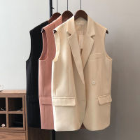 New 2021 Women simply sleeveless breasted vest jacket office ladies wear casual suit waist Coat pockets outwear tops