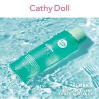 CATHY DOLL อโลฮ่า เฟรชอโลเวร่าโทนเนอร์แอนด์เอสเซนต์ 300ML ฟื้นฟูบำรุงผิวด้วย Toner &amp; Essence ผสานคุณค่าธรรมชาติจากว่านหางจระเข้