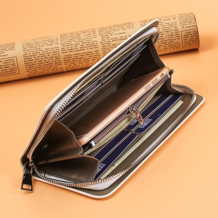 layor-wallet-กระเป๋าสตางค์ขนาดใหญ่กระเป๋าสตางค์หนังยาว2020ผู้ชายแฟชั่น-กระเป๋ากระเป๋าคลัตช์ทรงยาวลำลองสีทึบกระเป๋าใส่เหรียญกระเป๋าเก็บบัตร5สี