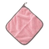 Hanging Coral Velvet Rag Kitchen Cleaning Scouring Pad Rag Absorbent Thickened Cleaning Rag