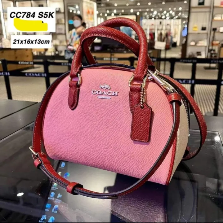 Coach CC784 Sydney Zip Around Satchel in Colorblock Candy Pink / Multicolor  Crossgrain Leather - Women's Bag with Detachable Strap | Lazada PH