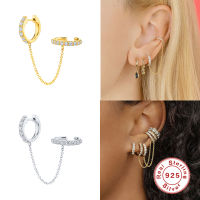 Aide Charming Trendy Gold Silver Chain Tassel Earrings 1 Pcs 925 Sterling Silver Round Hoop Earrings for Women Fashion Earrings