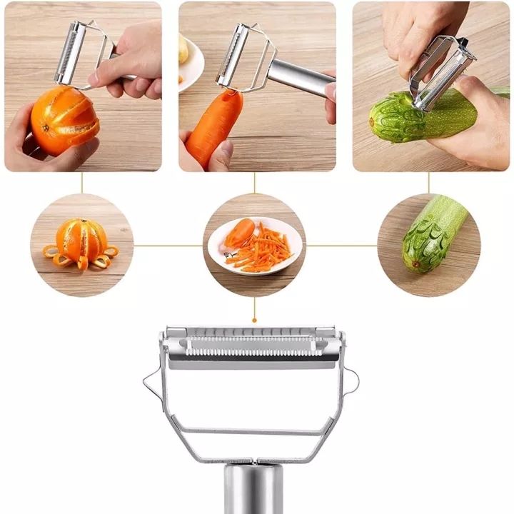 Stainless Steel Multi-function Peeler Slicer Vegetable Fruit Potato  Cucumber Grater Portable Sharp Kitchen Accessories Tool