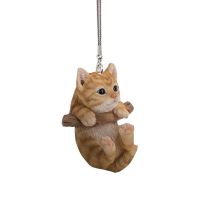 Car Pendant Mini Branch Cat Dog Hanging Charm Ornament Car Pendant Rearview Mirror Hanging Swing Decoration Keychain Ornaments