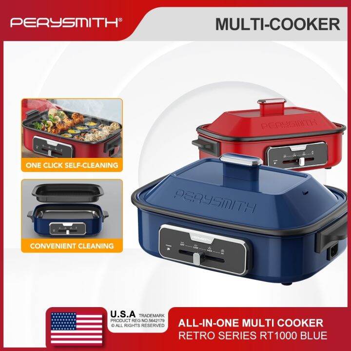 PerySmith AllInOne Multi Cooker Retro Series RT1000 blue Lazada PH
