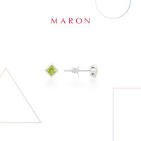 MARON✨ [ของแท้] ต่างหูเสริมดวง ต่างหูพลอยแท้ เงินแท้ แถมฟรี ผ้าเช็ดเครื่องประดับ มีใบรับประกัน พร้อมกล่อง พร้อมส่ง I My DAYS Stud Earrings with Peridot