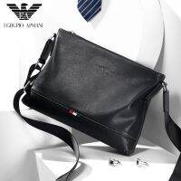 work, travel ‍ ERG Armani Mens Bag Shoulder Bag Mens First Layer Cowhide Business Leisure Crossbody Bag Affordable Lux