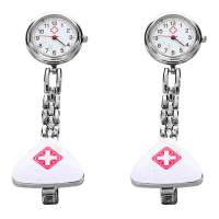 2X Clip Nurse Doctor Pendant Pocket Quartz Watch Triangle Nurses Table