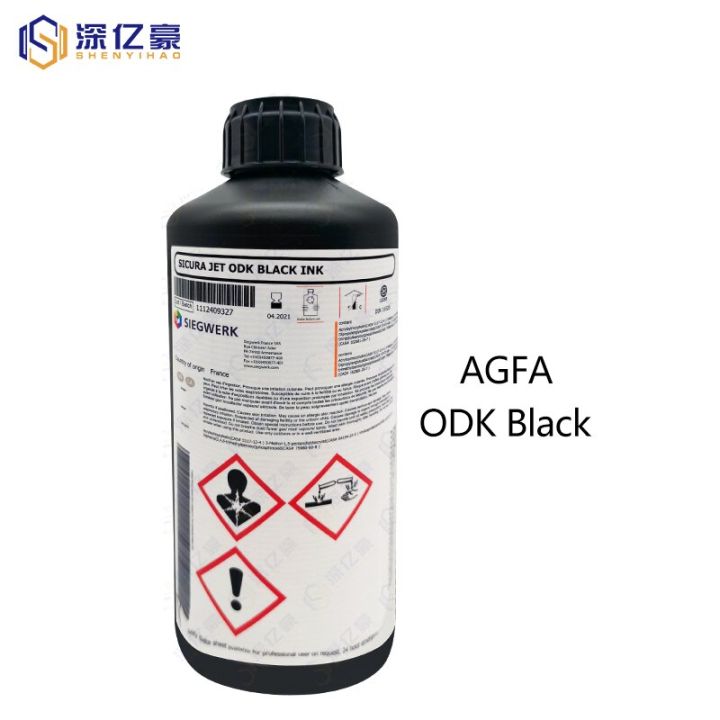 agfa-odk-หมึกหมึกเครื่องพิมพ์อิงค์เจ็ท-uv-สีดำเครื่องทำเครื่องหมายบาร์โค้ดเป็นรูปต่างๆด้วยเลเซอร์-qr-france-sicura-jet-หมึกดำ-odk