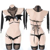 Sexy Lingerie Demon Devil Cosplay Costume Bat Girl Bikini Stocking Uniform Tempting Hot Girl Halloween Costumes