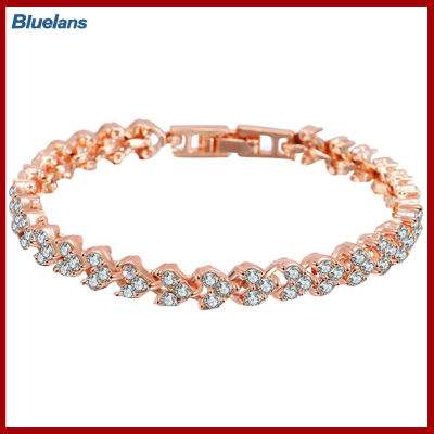 Bluelans®แฟชั่นสำหรับผู้หญิง Rhinestone ฝังสร้อยข้อมือกำไลข้อมืองานแต่งงานของขวัญเครื่องประดับ