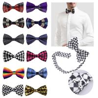 Adjustable Men 39;s Bow Tie Plaid Polka Dots Striped Pre-tied Tuxedo Butterfly Bowtie Formal Neck ties Wedding Party Accessories