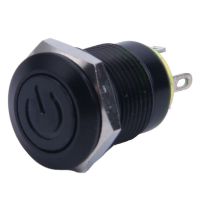 12V 2A 9.5mm LED Metal Cap Power Momentary Push Button Switch Car DIY Modified, Yellow