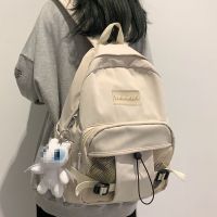Schoolbag Girl Korean Version High School Student Campus Harajuku Backpack Large Capacity Simple Ins Style Backpack Bags Women