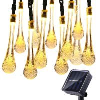 Solar Raindrop String Light Outdoor 22m Waterproof LED Fairy Lights for Garden Patio Yard Home Parties Holiday Decor Lighting