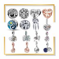 【HOT】 New 925 Sterling Silver Tree Of Life Charm Dream Catcher Heart Bead For Pandora plata de ley 925 Original DIY Bracelet Jewelry