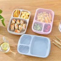 ✴ Microwave Lunch Box Wheat Straw Dinnerware Food Storage Container Children Kids School Office Portable Bento Box Lunch Bag