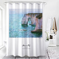 Oil Painting Landscape Shower Curtains Flowers Beach Street View Fabric Bathroom Supplies With Hooks Cloth Curtain Decor