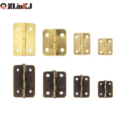 10PCS ZLinKJ Mini Metal Hinges Retro Door Hinges Hinge With Screws Furniture Hinges 37x25mm  30x26mm  24x18mm  18x16mm