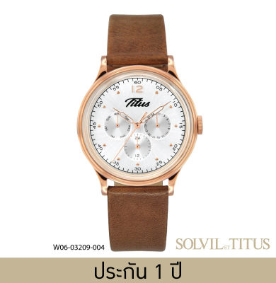 Solvil et Titus (โซวิล เอ ติตัส) นาฬิกาผู้ชาย Vintage มัลติฟังก์ชัน ระบบควอตซ์ สายหนัง ขนาดตัวเรือน 40 มม. (W06-03209-004)