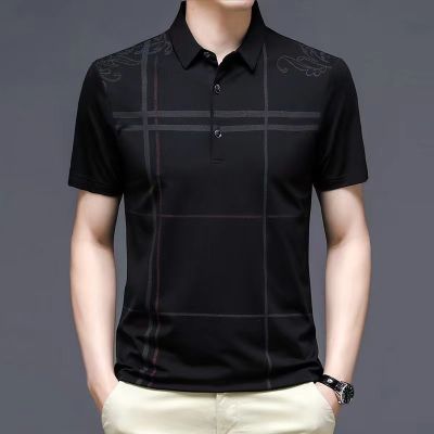 เสื้อโปโลสไตล์เกาหลีสำหรับผู้ชาย,เสื้อกอล์ฟลำลองสำหรับฤดูร้อนเสื้อยืดธุรกิจเสื้อแขนสั้นมีกระดุมมีปกเสื้อ