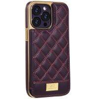 Magnetic Leather Wallet Case For iPhone 12 13 14 Pro Max 14Plus Shockproof High-end Gold Plating Grid Pattern Card Slots Cover