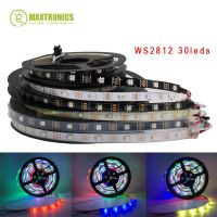 [Hot K] WS2812B DC5V 1M/2M/3M/4M/5M 30/60/74/96/144พิกเซล/Leds/M แถบพิกเซล Led อัจฉริยะสีดำ/ขาว PCB,WS2812 IC;IP30/IP65/IP67