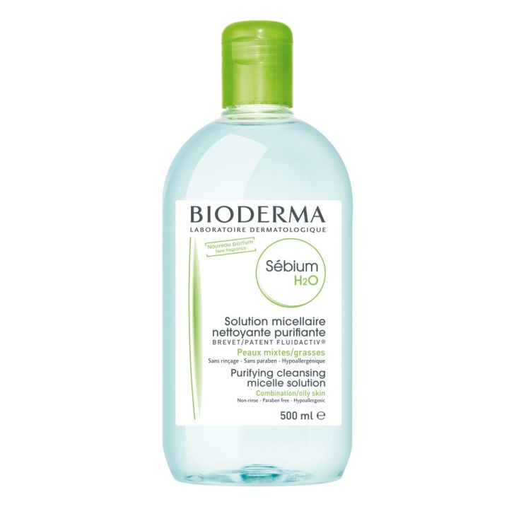 Bioderma ผลิตภัณฑ์เช็คเครื่องสำอาง Sebium H2O สำหรับผิวมัน ผิวผสม 500 ml.