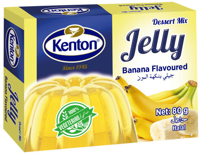 Kenton Jelly Banana Gelatin Dessert Mix Vegetarian 80g [Exp. June 1