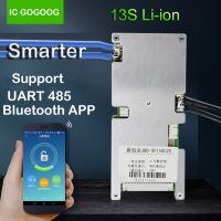 โทรศัพท์แบตเตอรี่ลิเธียม Li-Ion 13S แอพพ์บลูทูธแผ่นป้องกัน UART 485สื่อสารคู่เครื่องมอนิเตอร์ PC 48V BMS อัจฉริยะ30A 40A สเก็ตบอร์ด60A Outd