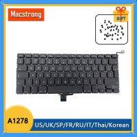 NEW A1278 Keyboard US for MacBook Pro 13 Key With Screws Thai/Korean/Danish/Italian A1278 Keyboard Russian/UK/FR/ES